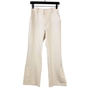 Abercrombie & Fitch (27 4S Short) High Rise Split Bootcut Trouser Pants Cream
